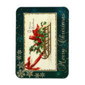 Magnet Flexible Shéigh de Noël Vintage, Snowflakes Mistletoe (Vertical)