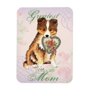 Magnet Flexible Sheltie Heart Maman