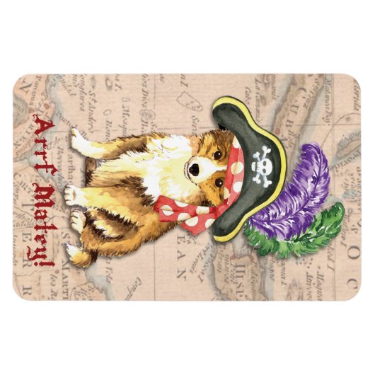 Magnet Flexible Sheltie Pirate (Horizontal)