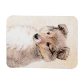 Magnet Flexible Shetland Sheepdog Puppy Peinture Chien original ar (Horizontal)