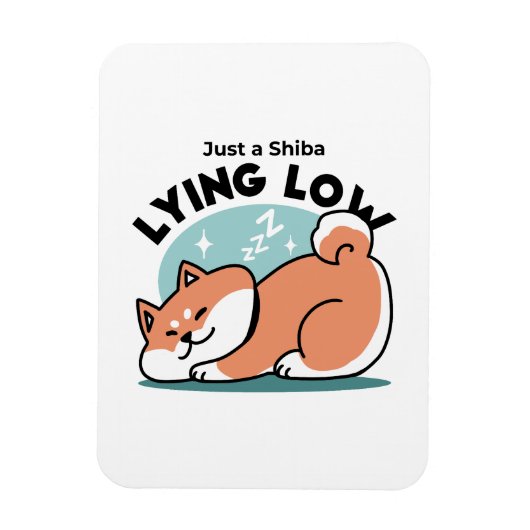 Magnet Flexible Shiba Inu Art : Juste un Shiba Lying Low (Vertical)
