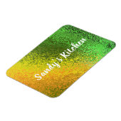 Magnet Flexible Shiny Shades Green & Yellow Name Kitchen Premium (Côté Gauche)