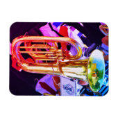 Magnet Flexible Shiny Tuba Slanted Perspective Brass Band (Horizontal)