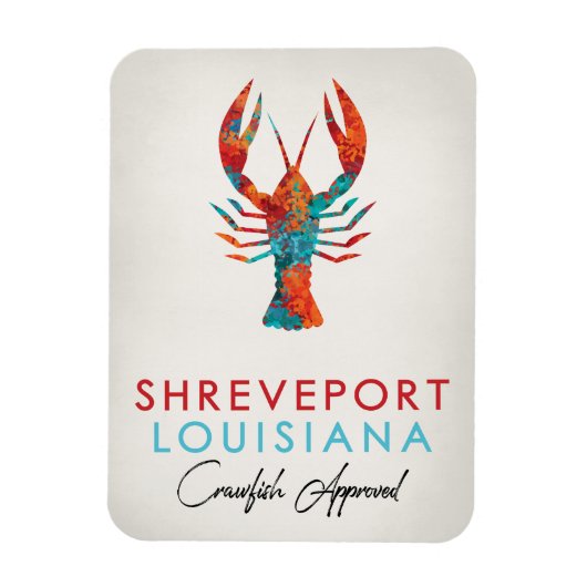 Magnet Flexible Shreveport Louisiane Crawfish Bright (Vertical)