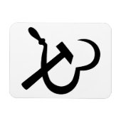 Magnet Flexible Sickle And Hammer, Heart, Love, Communism (Horizontal)