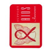 Magnet Flexible Sida Red Awareness Ribbon Angel Custom Cadeau Magn (Vertical)