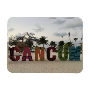 Magnet Flexible Signe de Cancun - Playa Delfines, aimant de photo