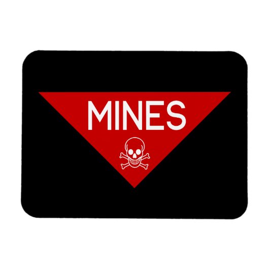 MAGNET FLEXIBLE SIGNE DE MINES | SIGNAGE | SYMBOLE (Horizontal)