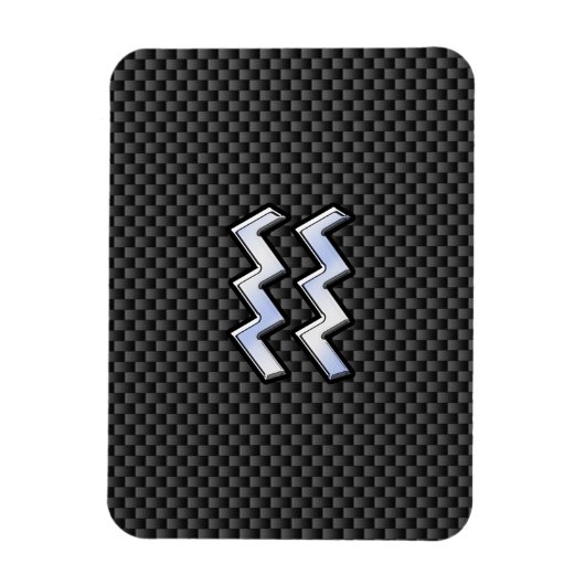 Magnet Flexible Signe du zodiaque Verseau Style Fibre de Carbone (Vertical)
