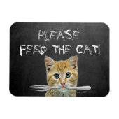 Magnet Flexible S'Il Vous Plaît Alimenter Le Chat Funny Chat (Horizontal)