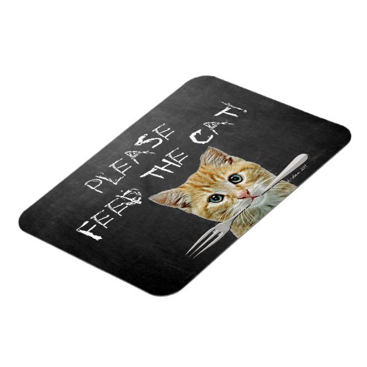 Magnet Flexible S'Il Vous Plaît Alimenter Le Chat Funny Chat (Côté Gauche)