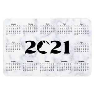 Magnet Flexible Silhouette d'animal de marbre   Calendrier personn