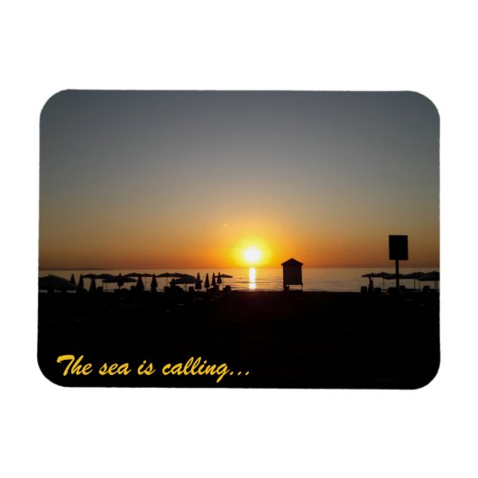 Magnet Flexible Silhouette de coucher de soleil d'été côtier (Horizontal)