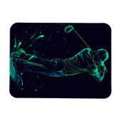 Magnet Flexible Silhouette verte minimaliste Golfer (Horizontal)
