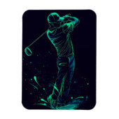Magnet Flexible Silhouette verte minimaliste Golfer (Vertical)
