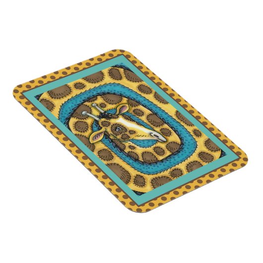 MAGNET FLEXIBLE SILLEMENT GIRAFFE LONG COU ET SPOTS, FUNNY FOLK AR (Côté Droit)