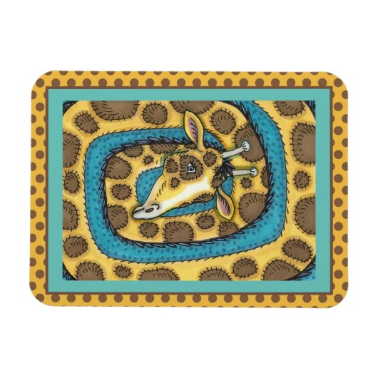 MAGNET FLEXIBLE SILLEMENT GIRAFFE LONG COU ET SPOTS, FUNNY FOLK AR (Horizontal)
