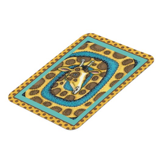 MAGNET FLEXIBLE SILLEMENT GIRAFFE LONG COU ET SPOTS, FUNNY FOLK AR (Côté Gauche)