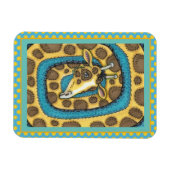 MAGNET FLEXIBLE SILLEMENT GIRAFFE LONG COU ET SPOTS, FUNNY FOLK AR (Horizontal)