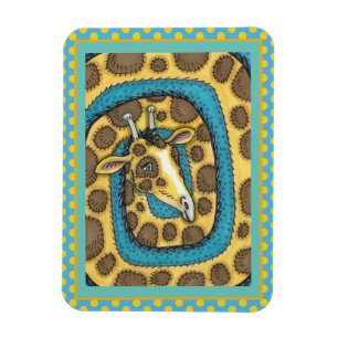 MAGNET FLEXIBLE SILLEMENT GIRAFFE LONG COU ET SPOTS, FUNNY FOLK AR