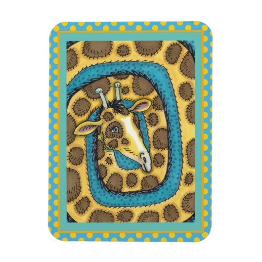 MAGNET FLEXIBLE SILLEMENT GIRAFFE LONG COU ET SPOTS, FUNNY FOLK AR (Vertical)