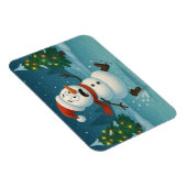 Magnet Flexible Silly Snowman Ice Skating on Christmas Eve (Côté Droit)