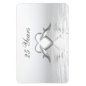 Magnet Flexible Silver Anniversary Dolphins et Heart (Vertical)