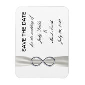 Magnet Flexible Silver Infinity White Wedding Enregistrer La Date  (Vertical)