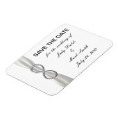 Magnet Flexible Silver Infinity White Wedding Enregistrer La Date  (Côté Gauche)