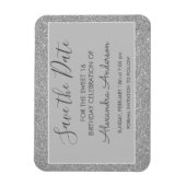 Magnet Flexible Silver Parties scintillant Sweet 16 Enregistrer la (Vertical)