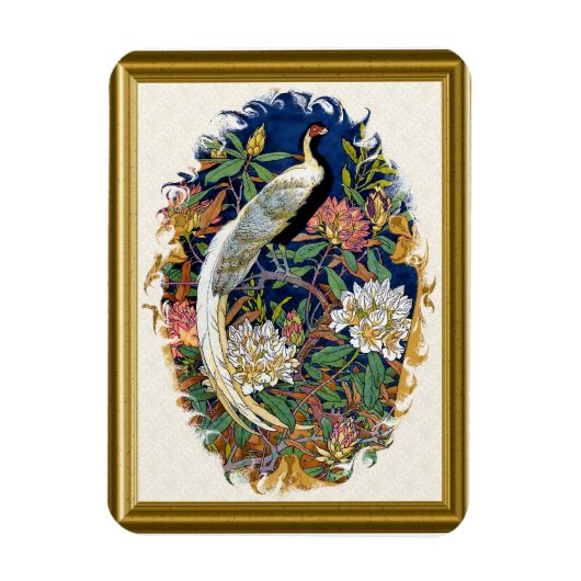 Magnet Flexible Silver Peacock (Vertical)