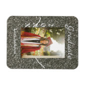 Magnet Flexible Silverglitter photo graduation ajouter nom classe  (Horizontal)