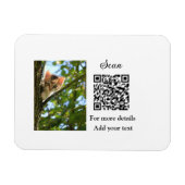 Magnet Flexible Simple animal name details QR code add text photo (Horizontal)