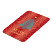 Magnet Flexible Simple arbre de Noël Rouge et Vert rayures Trippy (Côté Gauche)