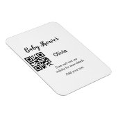 Magnet Flexible Simple baby shower site web code-barres QR ajouter (Côté Droit)
