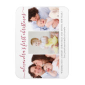 Magnet Flexible Simple bébé First Christmas Photo Collage Rouge (Vertical)