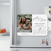 Magnet Flexible Simple Black Script Photo Enregistrer le calendrie
