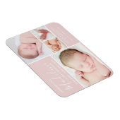 Magnet Flexible Simple Blush Pink Photo Collage Bébé Fille Naissan (Côté Droit)