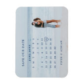 Magnet Flexible Simple Calendrier photo mariage Enregistrer la dat (Vertical)