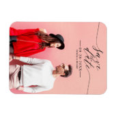Magnet Flexible Simple Chic Script Mariage Enregistrer La Date Ph (Horizontal)