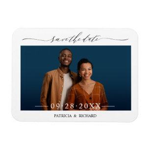 Magnet Flexible Simple Chic Script Mariage Enregistrer La Date Pho
