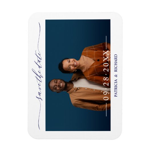 Magnet Flexible Simple Chic Script Wedding Enregistrer La Date Pho (Vertical)