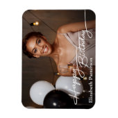 Magnet Flexible Simple Classique Joyeux Anniversaire Photo (Vertical)