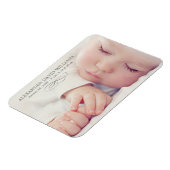 Magnet Flexible Simple Élégance Charbon Gris Photo de Naissance Bé (Côté Gauche)