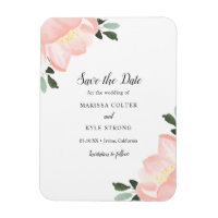 Simple Élégant Floral Rose Pâle Save the Date