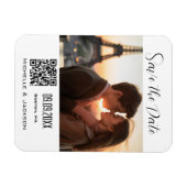 Magnet Flexible Simple Elegant Photo QR Code Enregistrer la date (Horizontal)