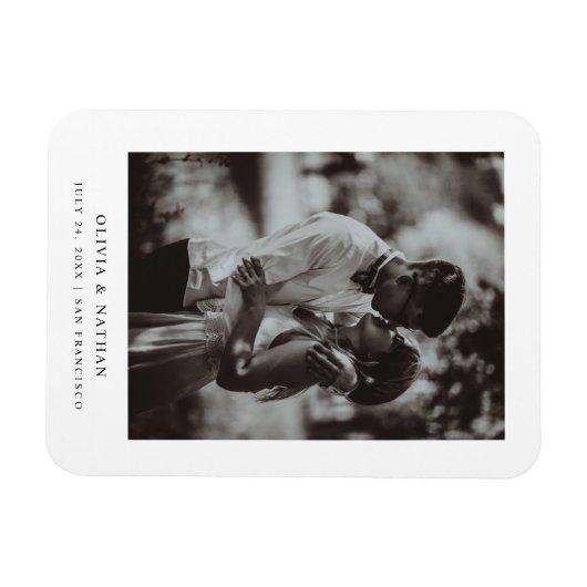 Magnet Flexible Simple Elegant Text and Photo | Save the Date (Horizontal)