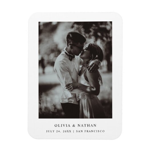 Magnet Flexible Simple Elegant Text and Photo | Save the Date (Vertical)