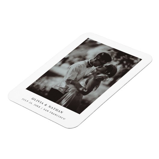 Magnet Flexible Simple Elegant Text and Photo | Save the Date (Côté Gauche)