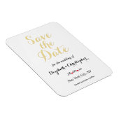 Magnet Flexible Simple Elegant White Gold Wedding Enregistrer La D (Côté Droit)